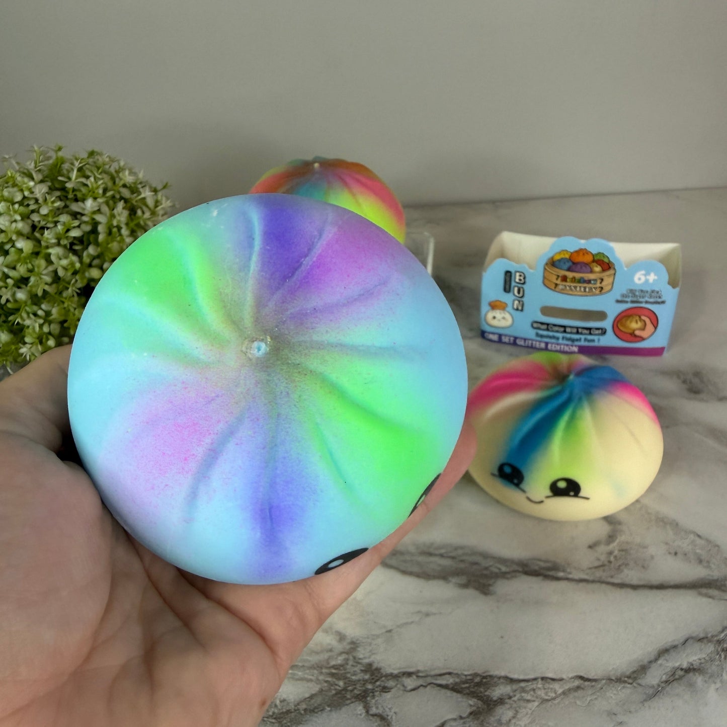 Squishy Toy - Viral Dumpling, Multi Color Spray Paint + New Face