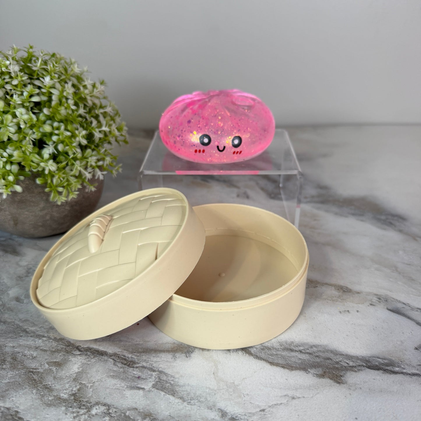 Squishy Toy - Viral Dumpling, Slow Rise Glitter #2 - Pink