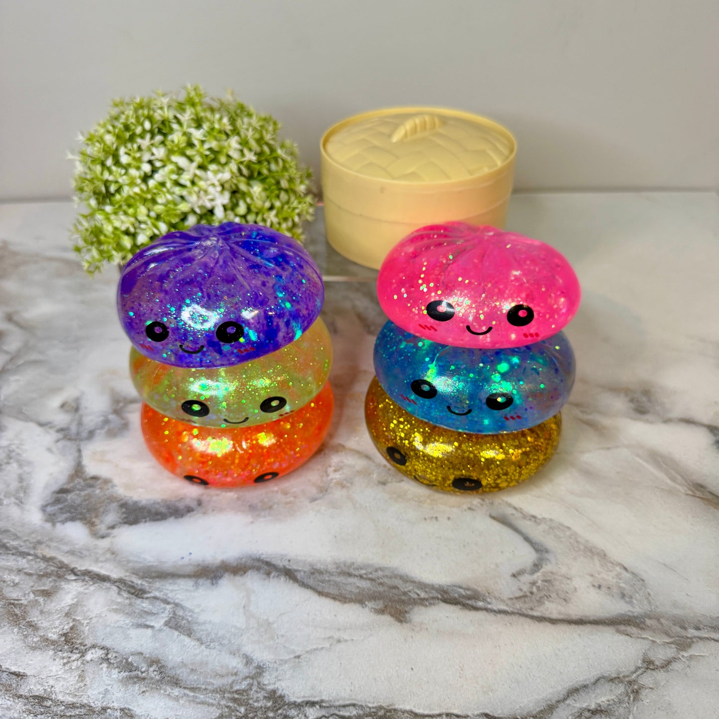 Squishy Toy - Viral Dumpling, Slow Rise Glitter - Green