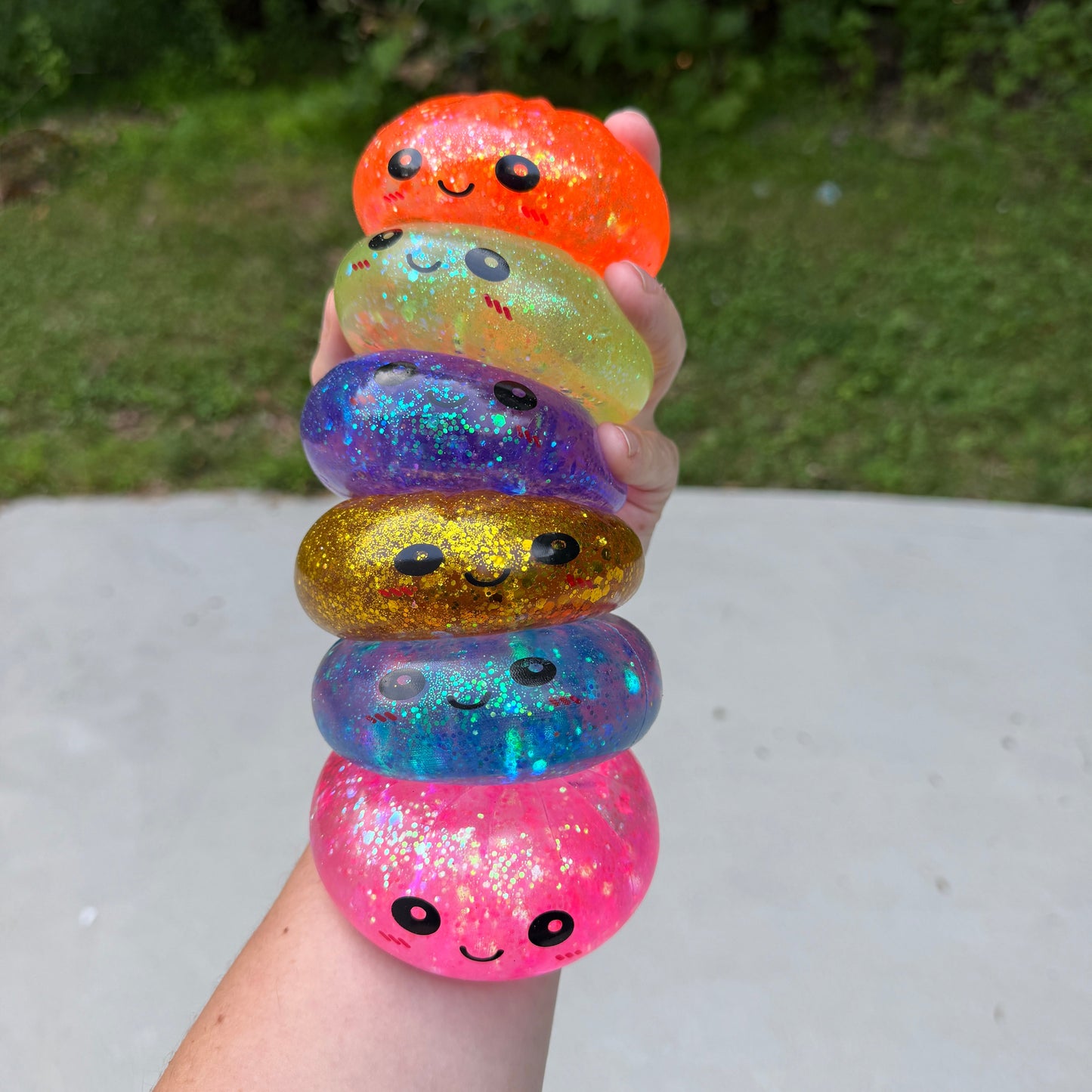 Squishy Toy - Viral Dumpling, Slow Rise Glitter - Pink